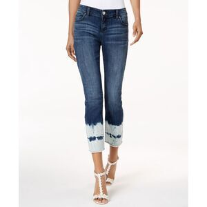 INC International Concepts Straight Reg Fit Ankle Jeans w Tie Dye Bottom Size 12